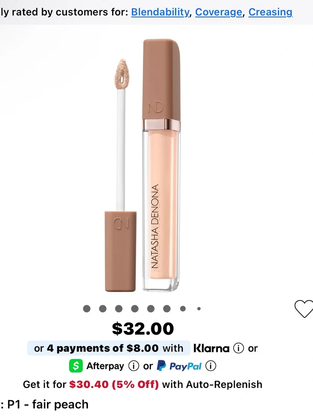 NATASHA DENONA P1 Hy-Glam Brightening & Hydrating Crease Proof Serum Concealer